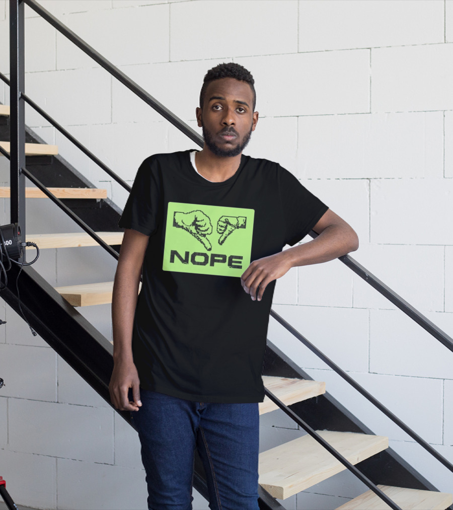 Nope Thumbs Down Pixel Art Dislike Expression T-Shirt