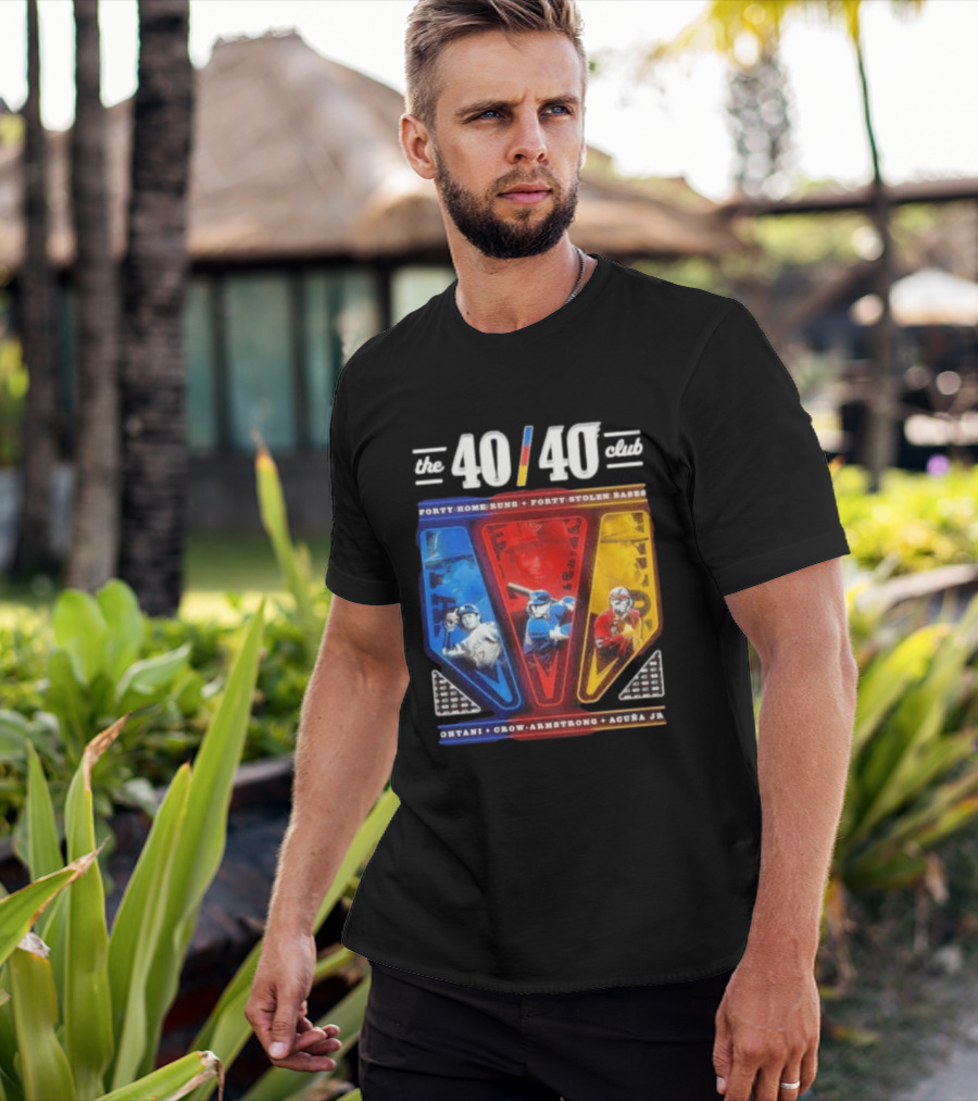The 40 40 Club Forty Home Runs Forty Stolen Bases Ohtani Crow Armstrong Acuña Jr T-Shirt