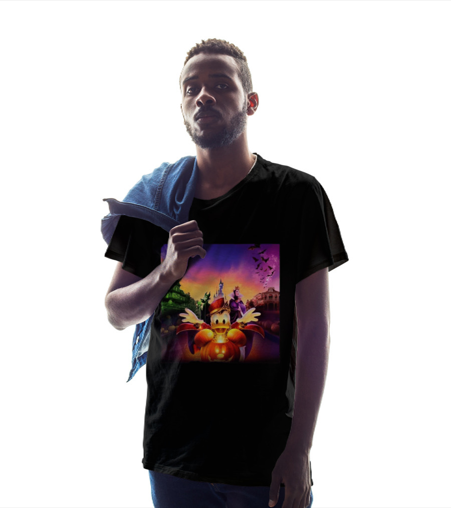 2026 Disney Halloween Festival Disneyland Paris With Haunted Mansion And Donald Duck T-Shirt