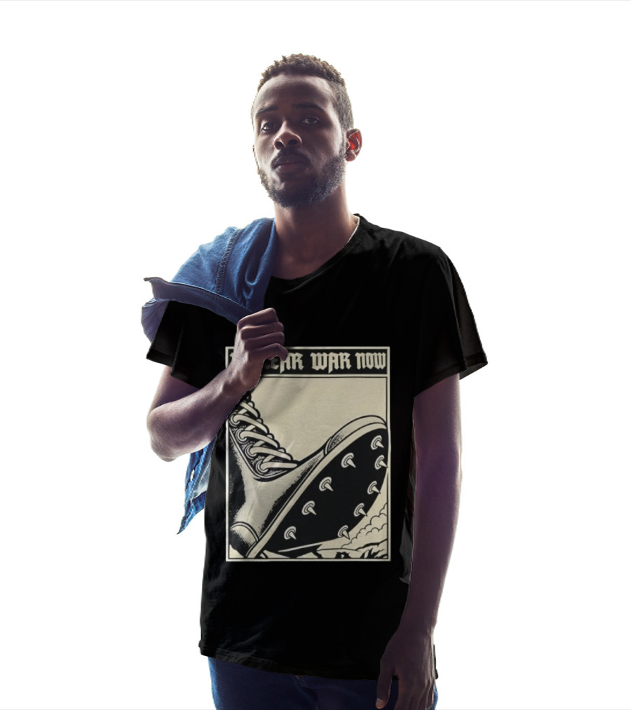 Nuclear War Now Spiked Boot Metal Punk Underground T-Shirt