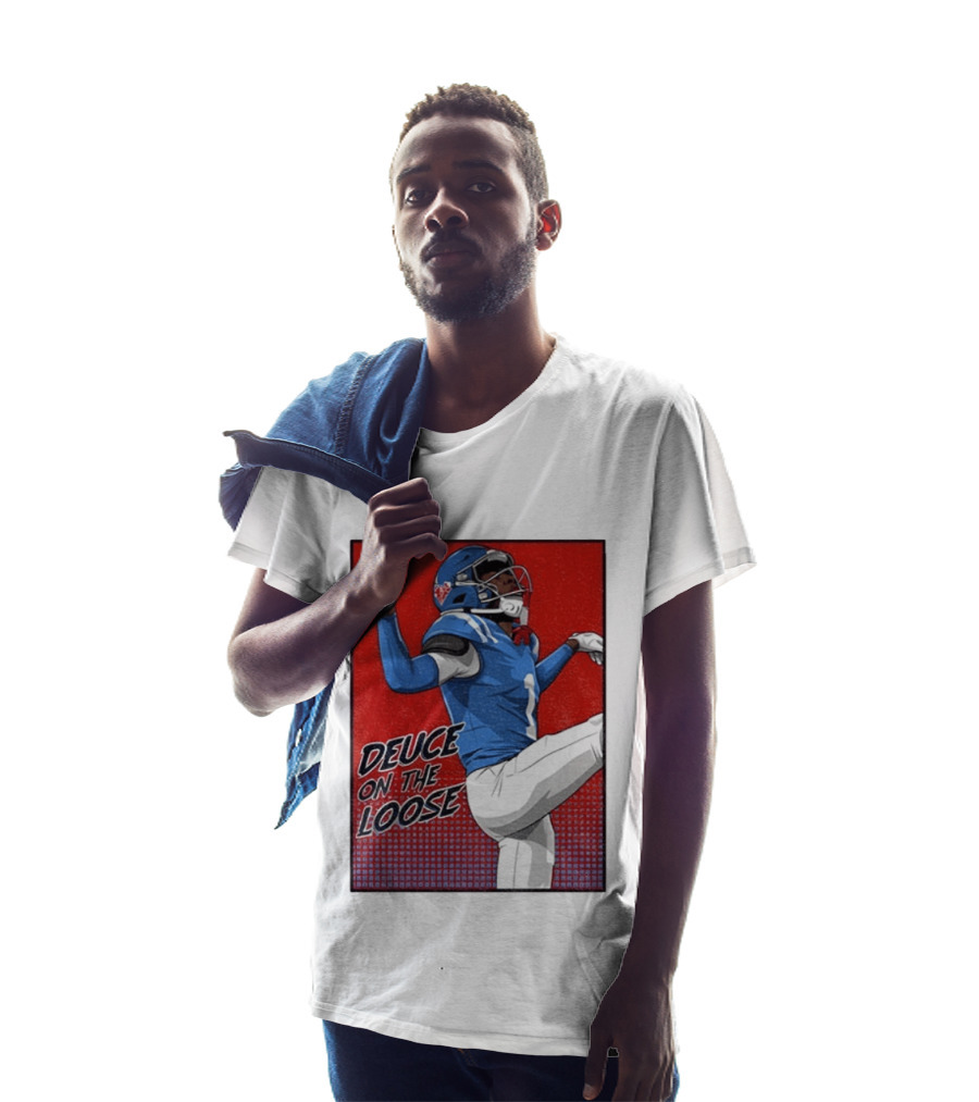 Deuce On The Loose Ole Miss Rebels Football Player Action T-Shirt