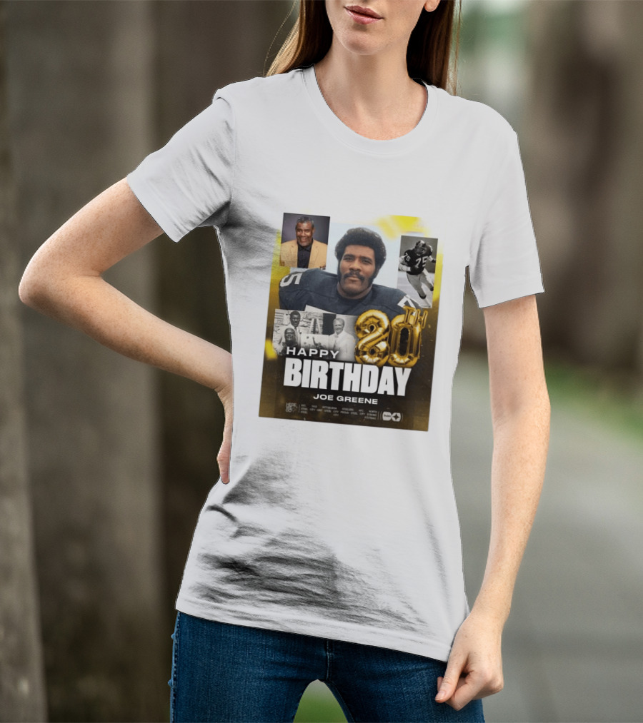 Happy 80th Birthday Joe Greene Pittsburgh Steelers 75 NFL Legend Iconic Moments T-Shirt