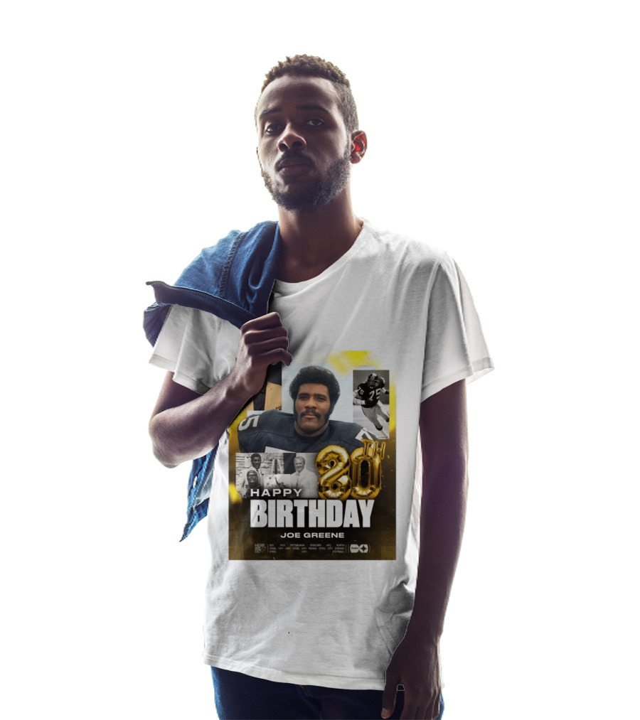 Happy 80th Birthday Joe Greene Pittsburgh Steelers 75 NFL Legend Iconic Moments T-Shirt