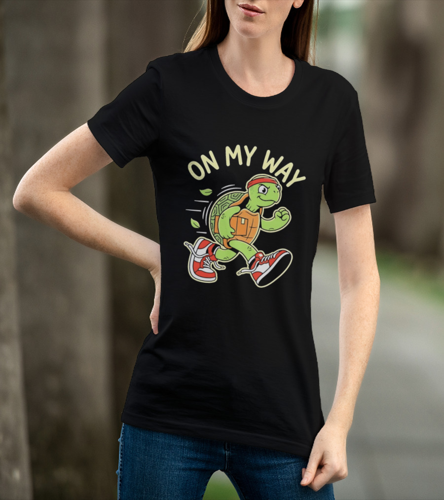 Running Turtle Package Delivery On My Way T-Shirt