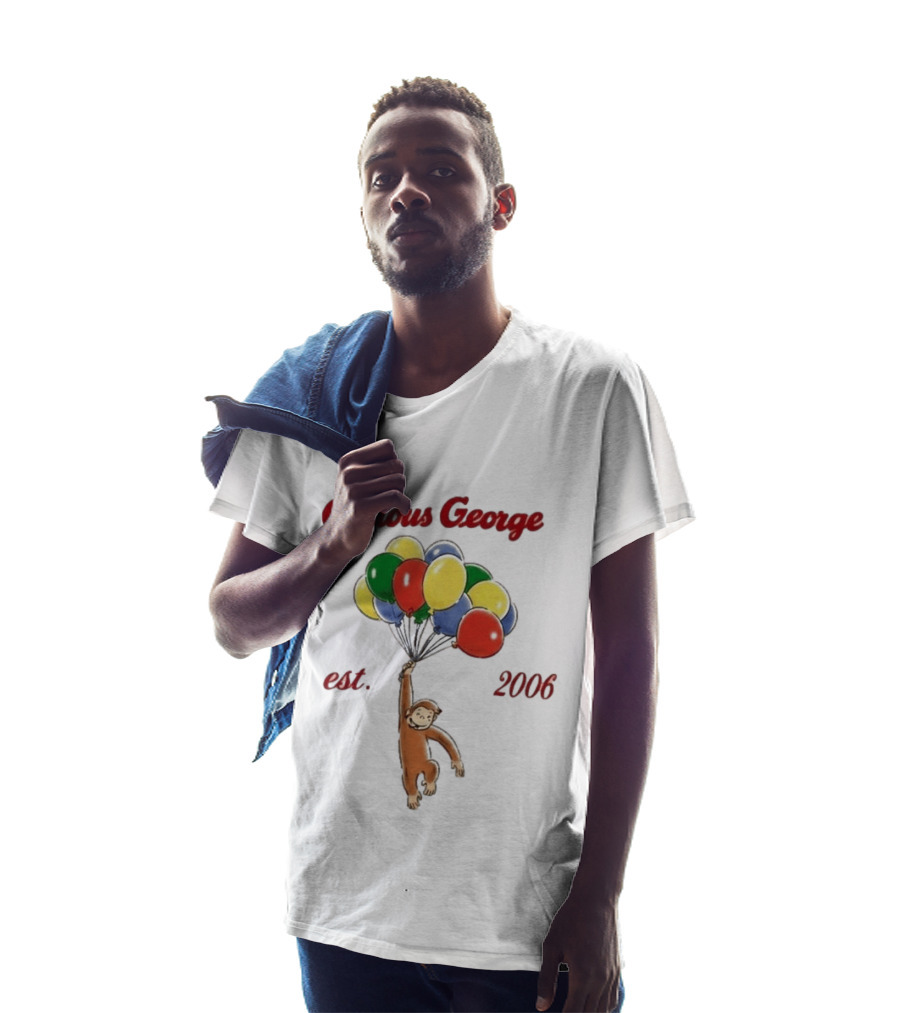 Curious George Est 2006 Balloons Vintage Style Retro Fun T-Shirt