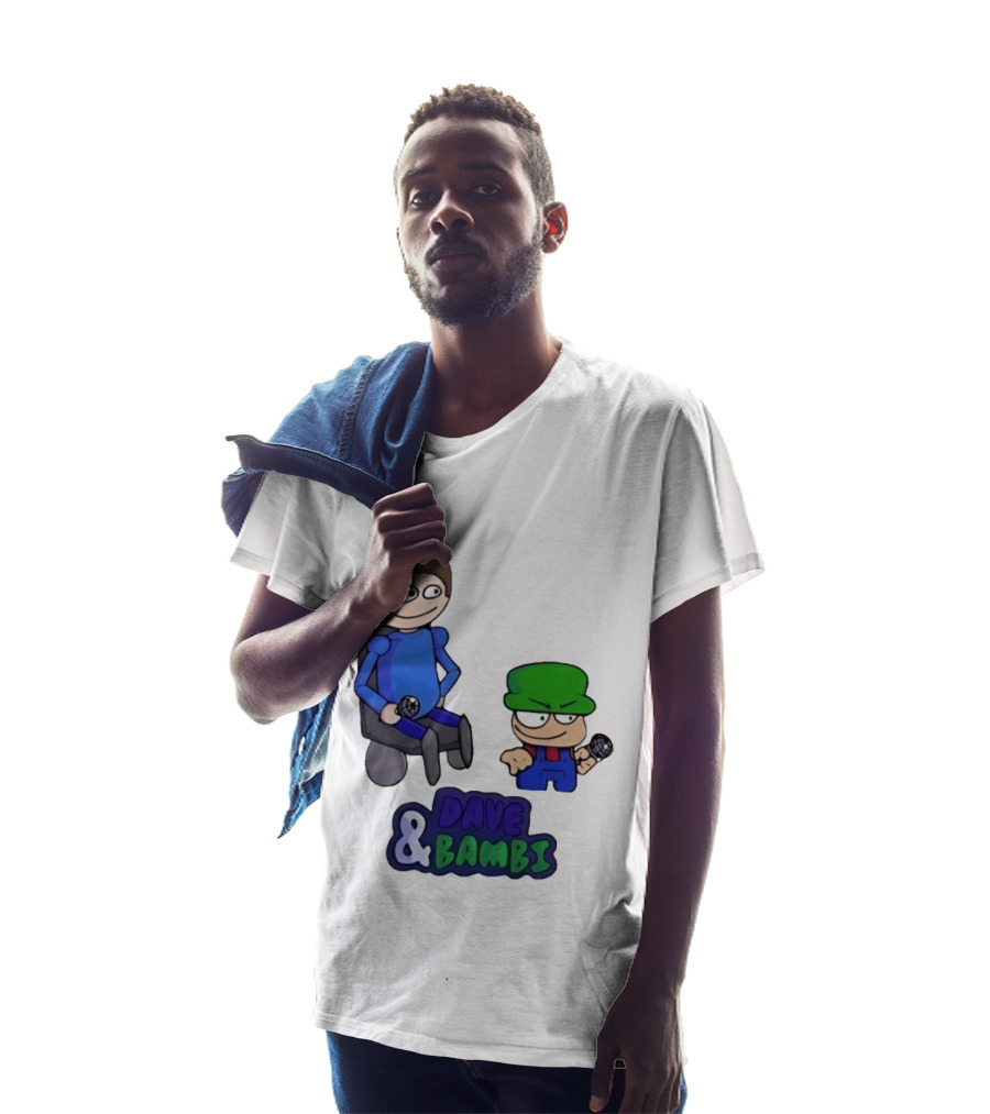Friday Night Funkin Dave And Bambi Characters With Microphones T-Shirt