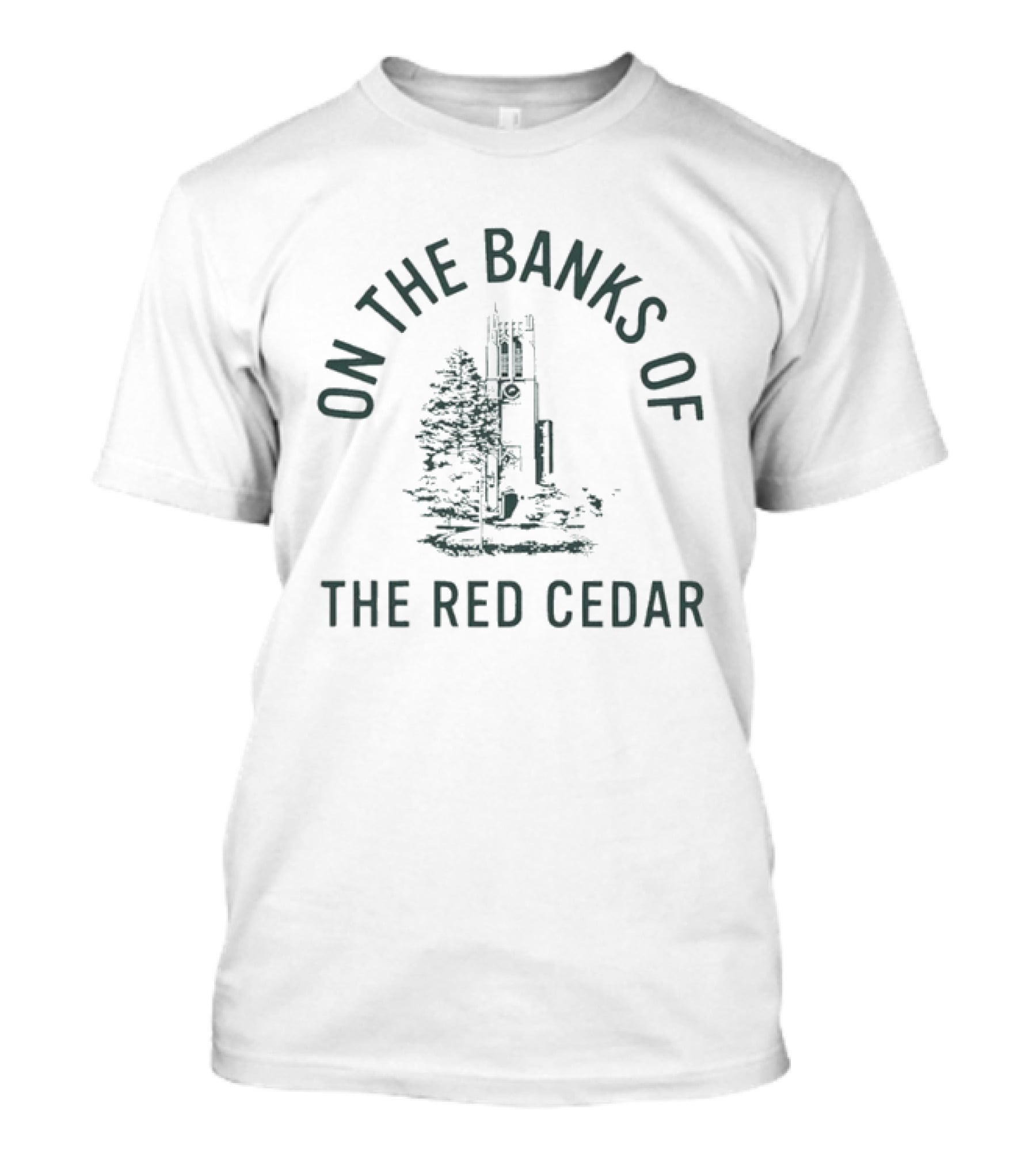 On The Banks Of The Red Cedar Michigan State University Tower T-Shirt