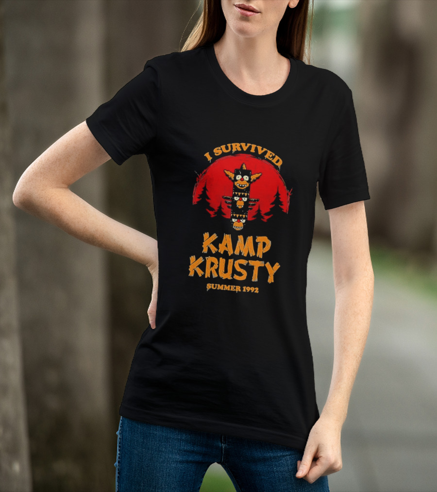 I Survived Kamp Krusty Summer 1992 Nostalgic Cartoon Adventure T-Shirt