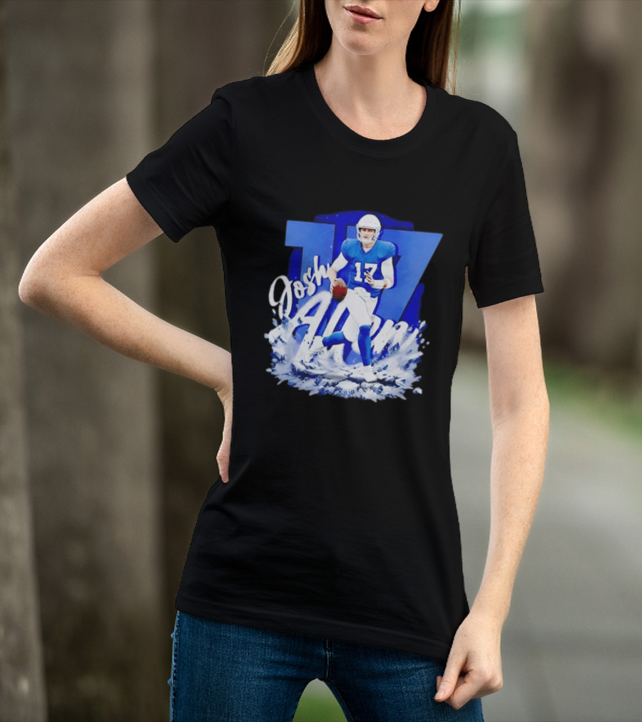 Josh Allen 17 Buffalo Bills Quarterback Snow Wave T-Shirt