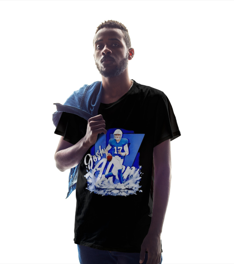 Josh Allen 17 Buffalo Bills Quarterback Snow Wave T-Shirt