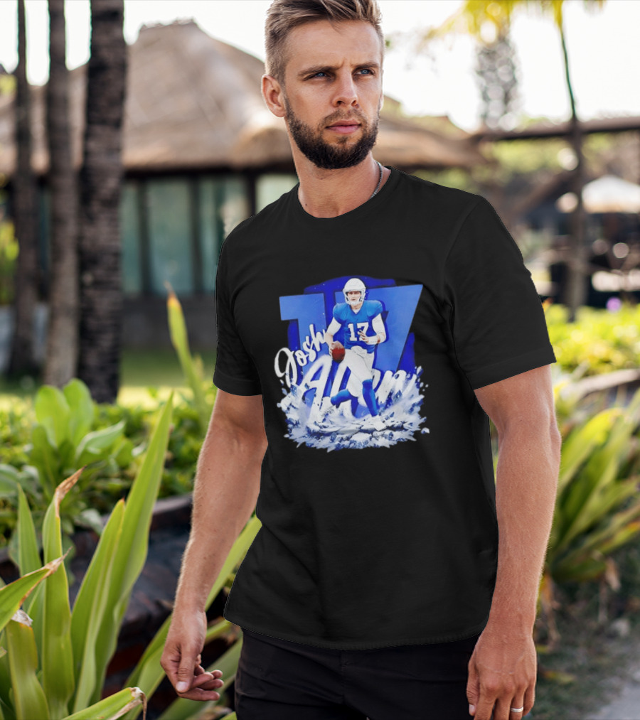 Josh Allen 17 Buffalo Bills Quarterback Snow Wave T-Shirt