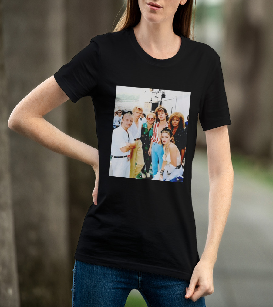Live Aid Legends Phil Collins Mick Jagger Madonna And Tina Turner T-Shirt