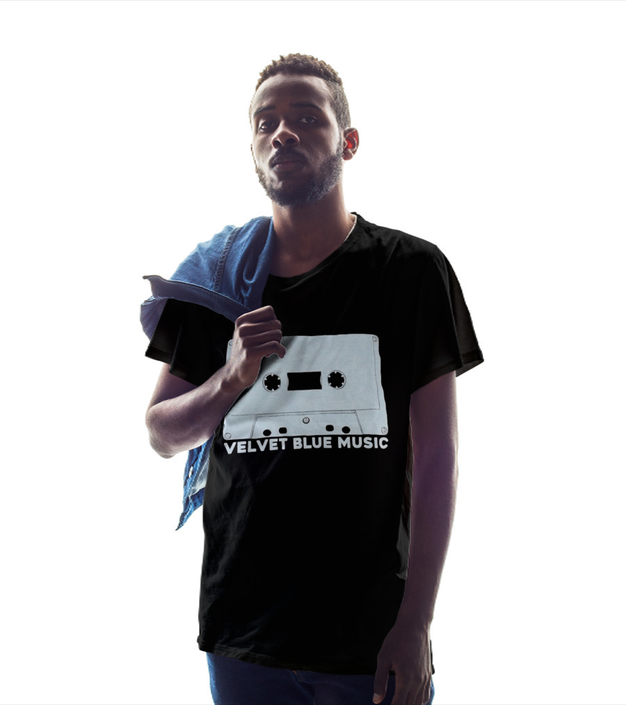 Velvet Blue Music Cassette Tape Indie Record Label Retro Aesthetic T-Shirt