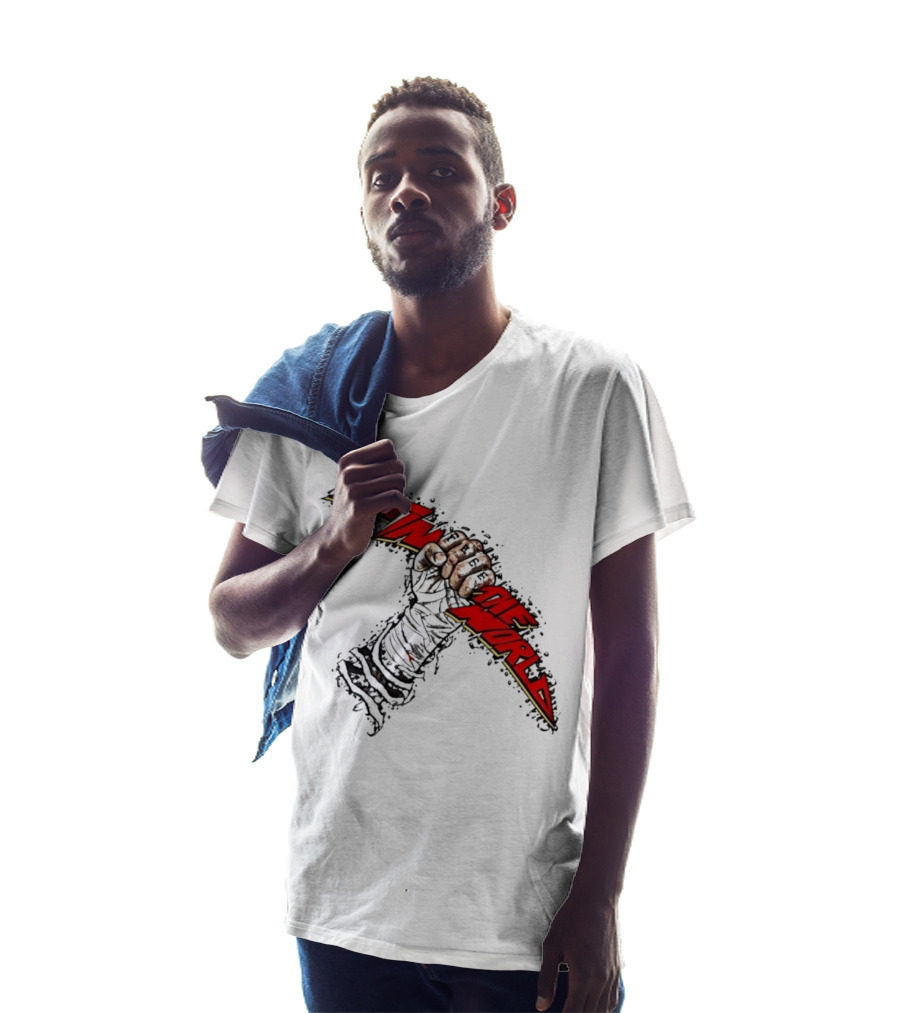 MMA Fighter Fist Power Justin The World Red And Black T-Shirt