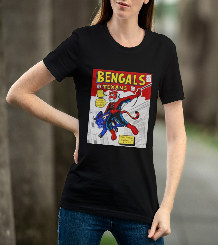 Bengals Vs Texans Week 2 Game Day NRG Stadium Houston 1PM EST Comic T-Shirt