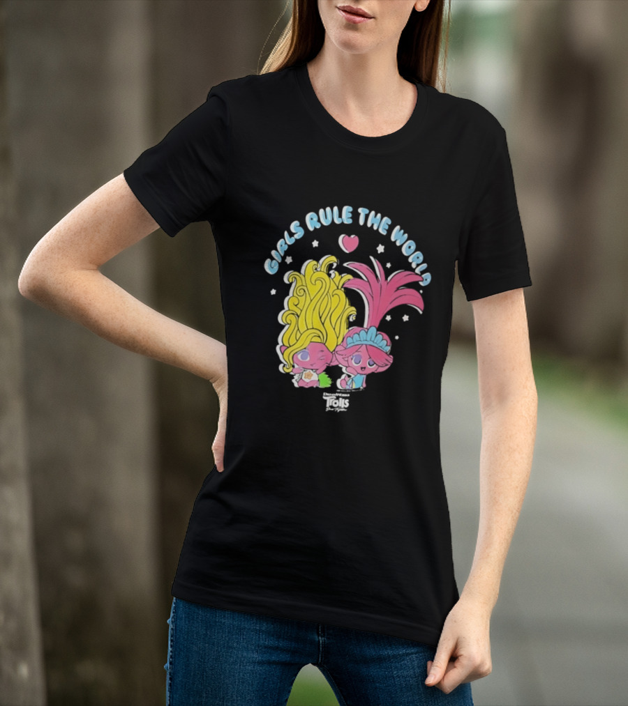 DreamWorks Trolls Band Together Girls Rule The World Bright Colorful T-Shirt