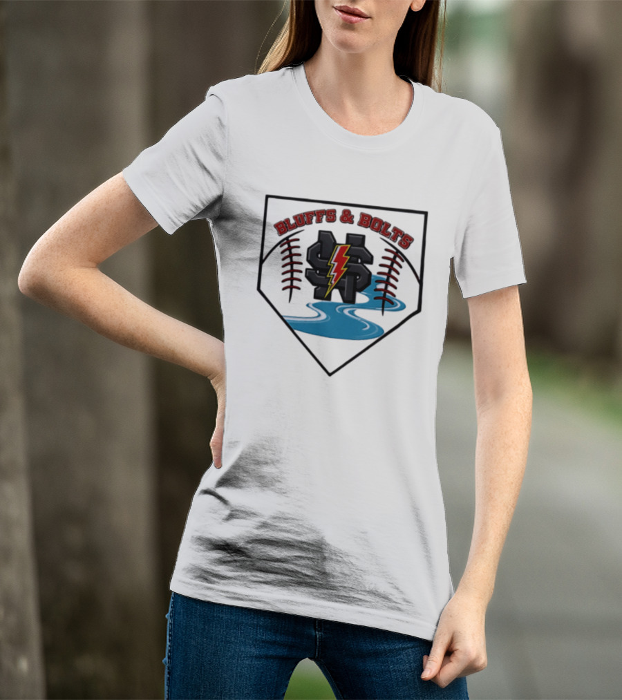 Bluffs And Bolts 2026 Baseball River Lightning T-Shirt