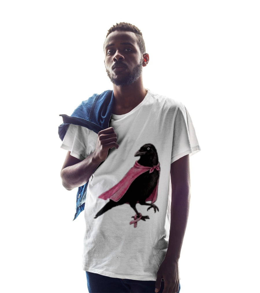 Breast Cancer Awareness Month Pink Ribbon Crow We Wear Pink In October T-Shirt