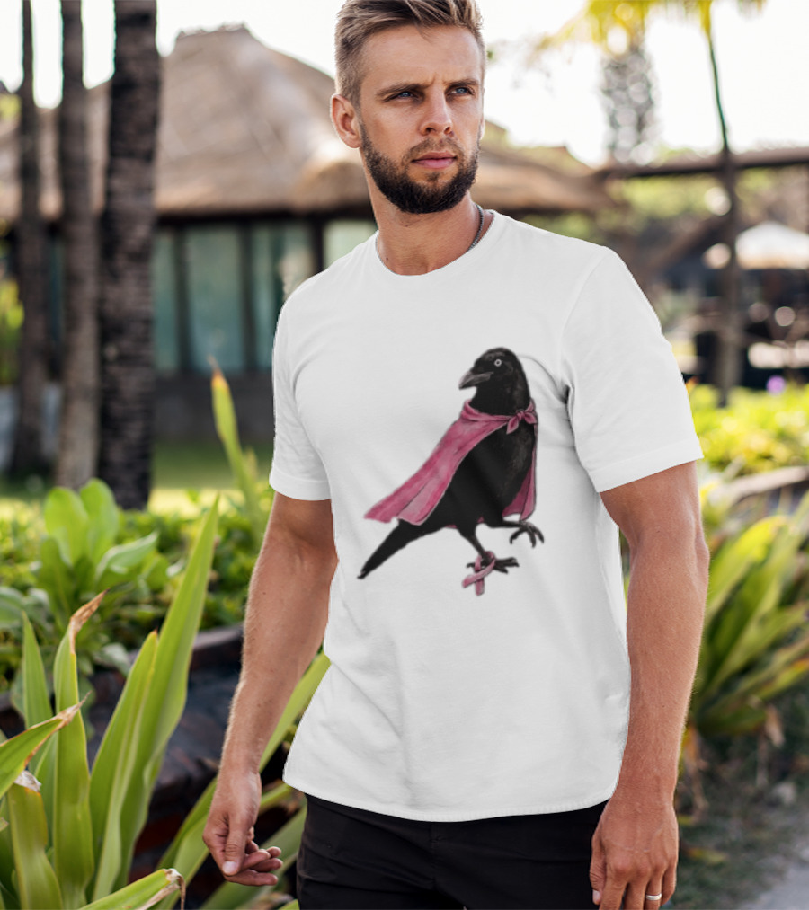Breast Cancer Awareness Month Pink Ribbon Crow We Wear Pink In October T-Shirt