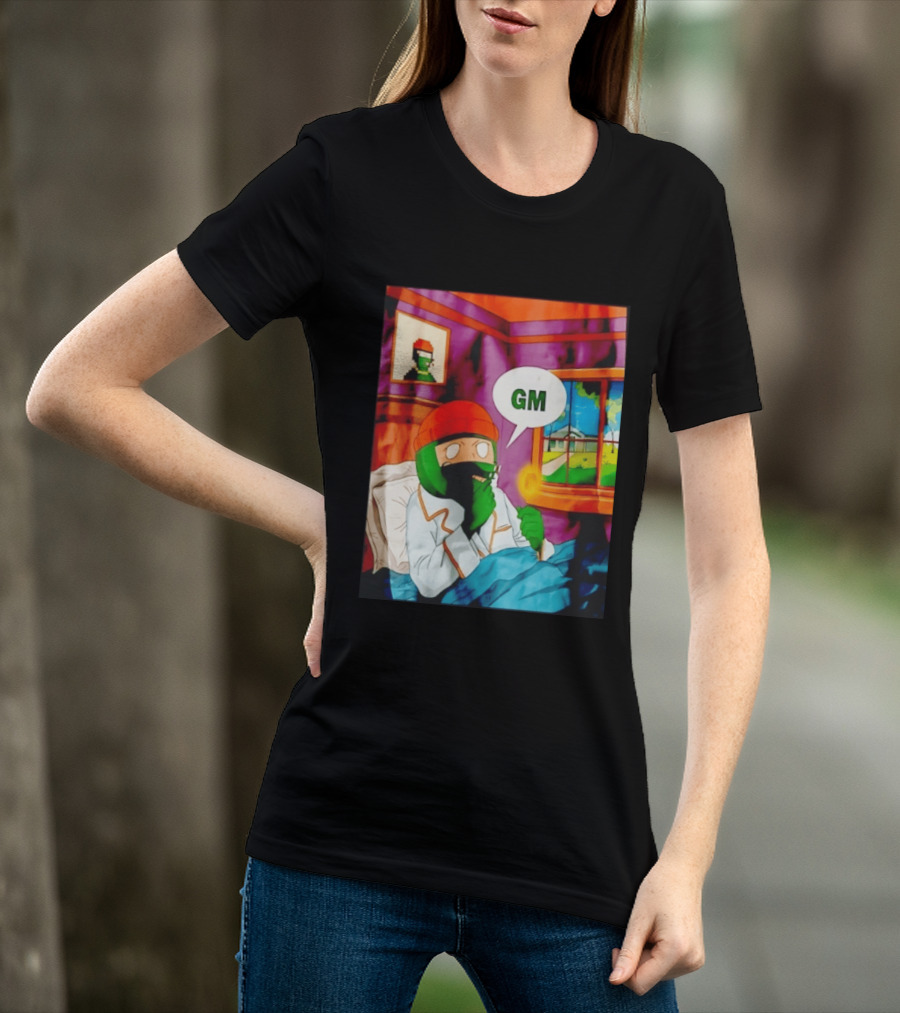 GM Crypto Morning Pepe Bitcoin Meme Blockchain T-Shirt