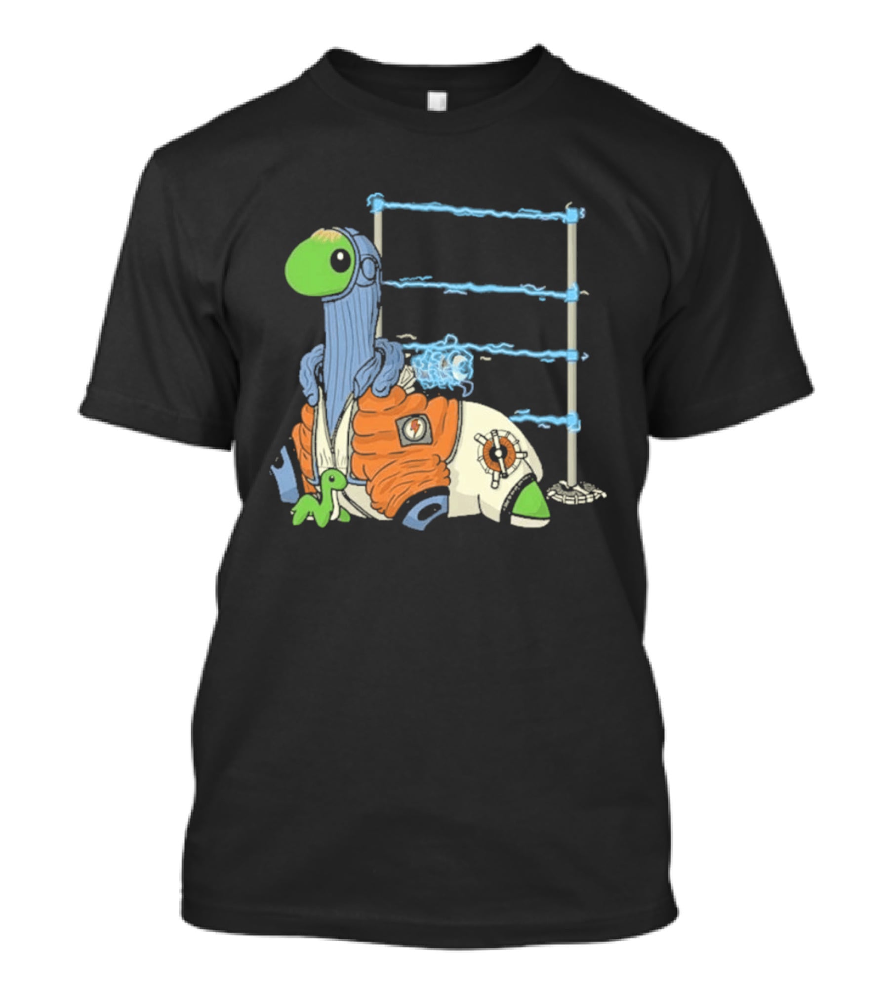 Wattson Nessie Apex Legends Character With Baby Nessie And Fences T-Shirt
