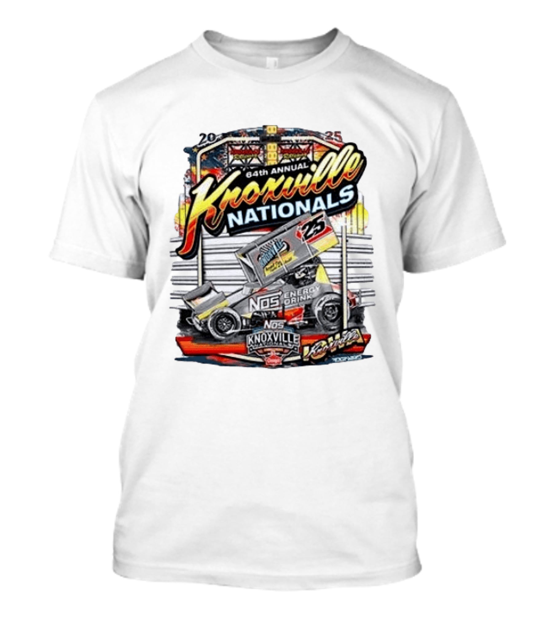 64th Annual Knoxville Nationals 25 NOS Energy Drink Sprint Car Racing Event T-Shirt