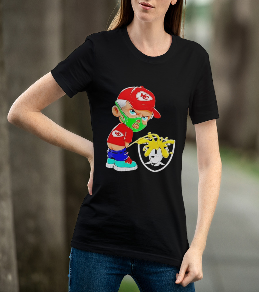 Kansas City Chiefs Fan Cartoon Rivalry With Las Vegas Raiders T-Shirt