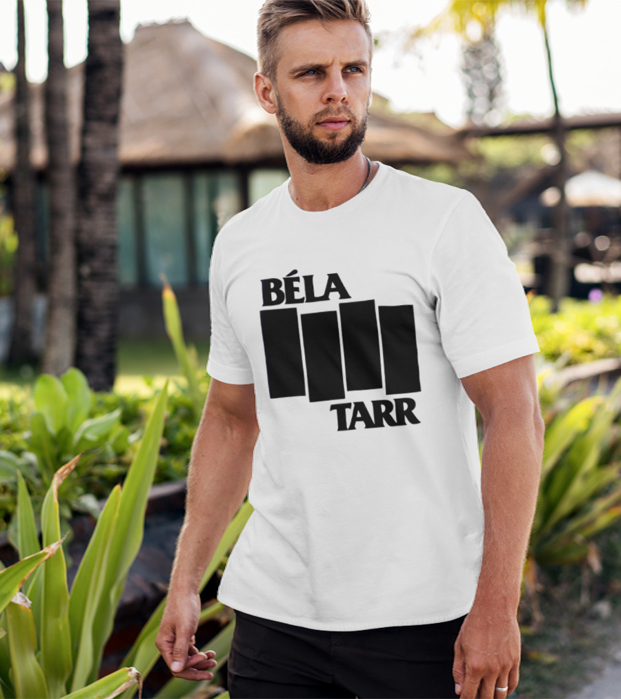 Béla Tarr Block Logo Homage Black Flag T-Shirt