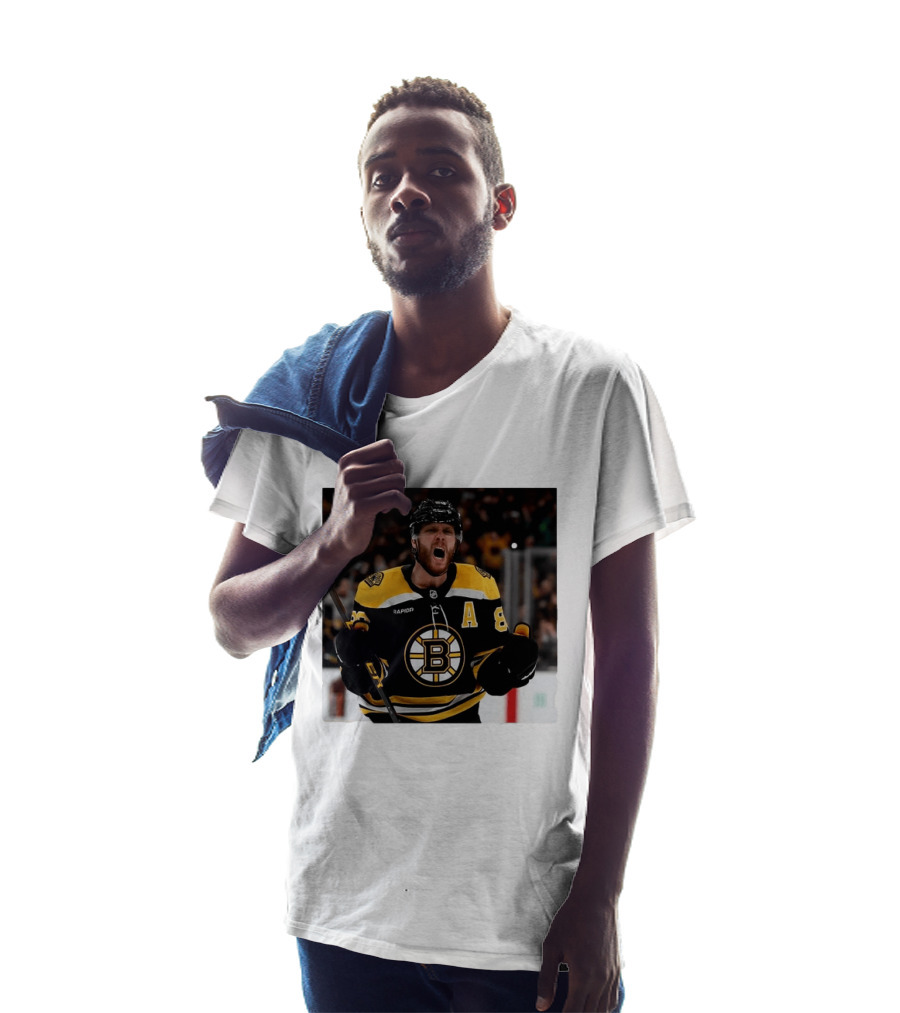 David Pastrnak Bruins Captain Announcement With Iconic Team Jersey Celebration T-Shirt