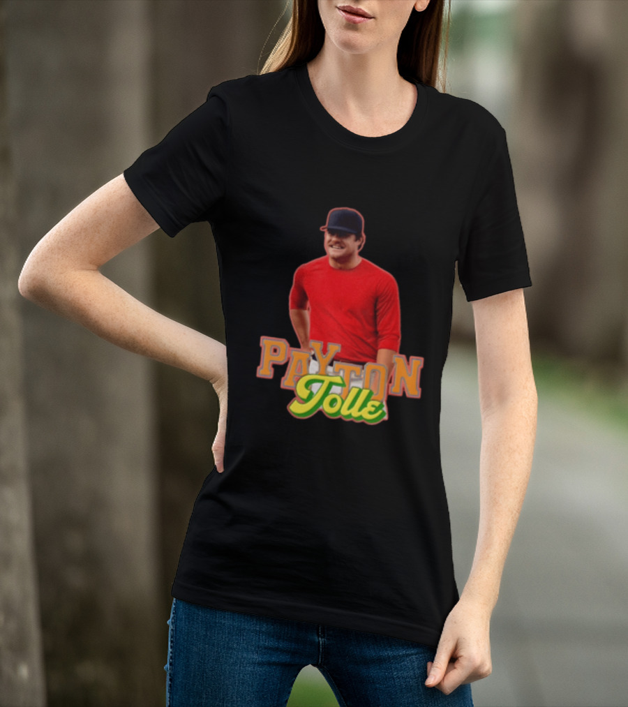 Payton Tolle Smiling Wearing Red With Baseball Cap T-Shirt