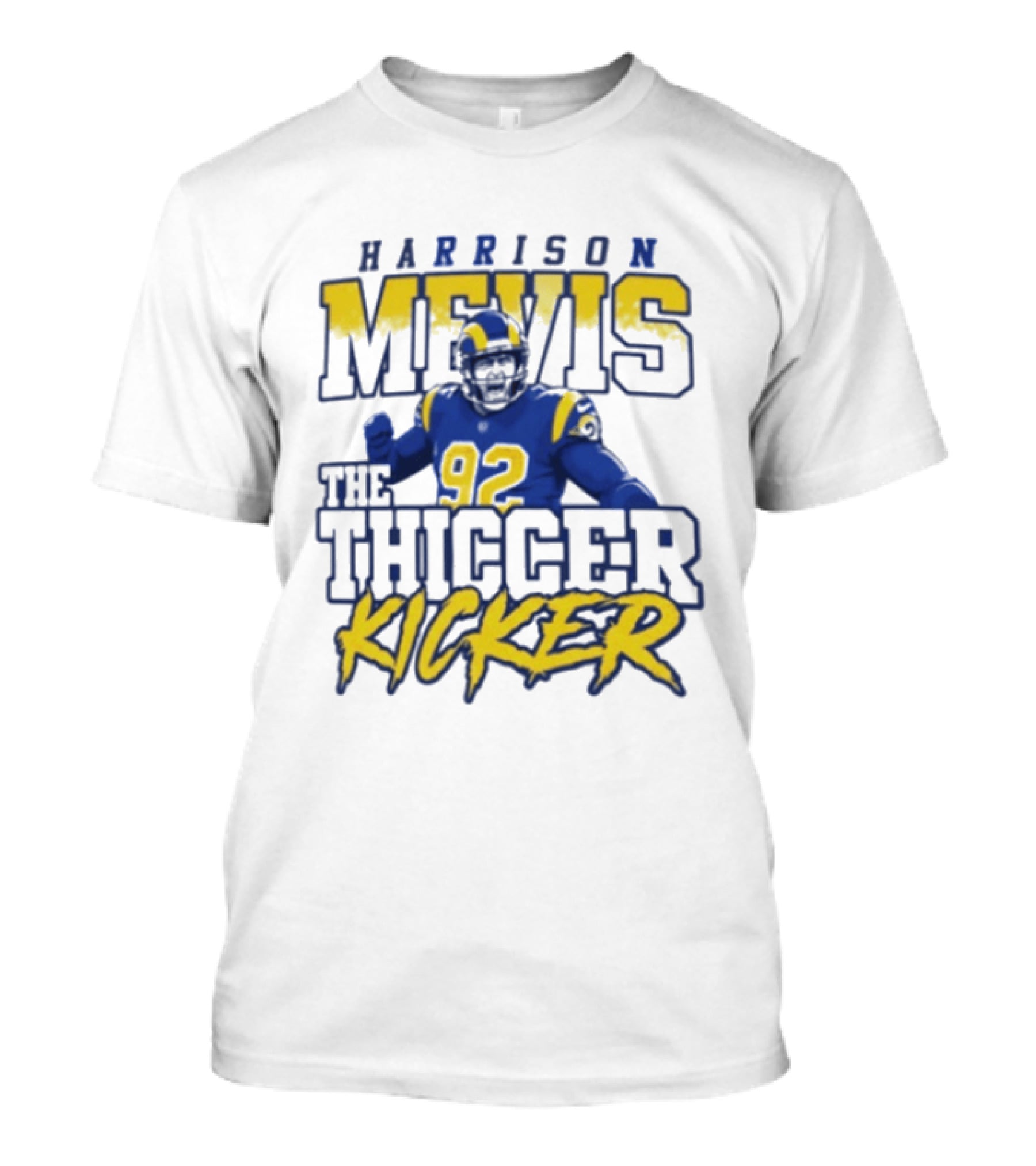 Harrison Mevis The Thiccer Kicker Rams #92 T-Shirt
