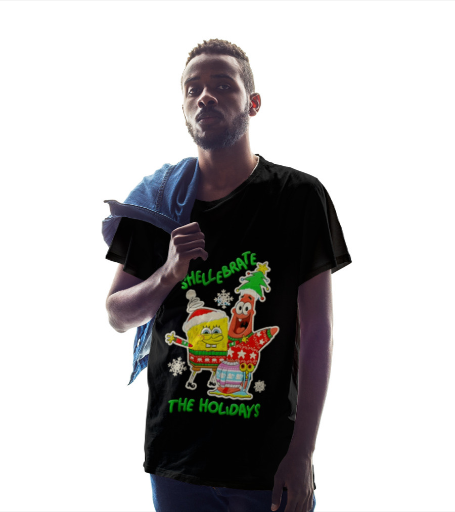 Shellebrate The Holidays With SpongeBob SquarePants And Patrick Star Festive Sweaters T-Shirt