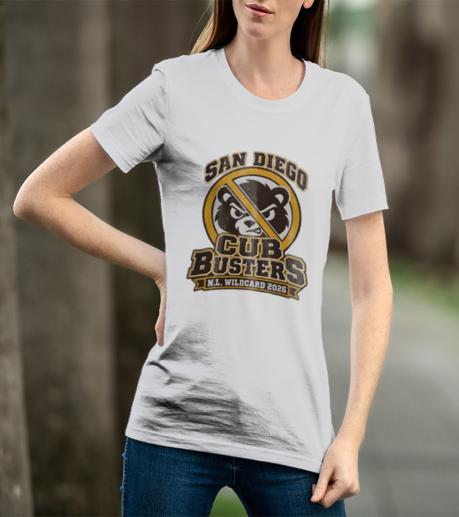 San Diego Cub Busters NL Wildcard 2026 Bear Warning T-Shirt