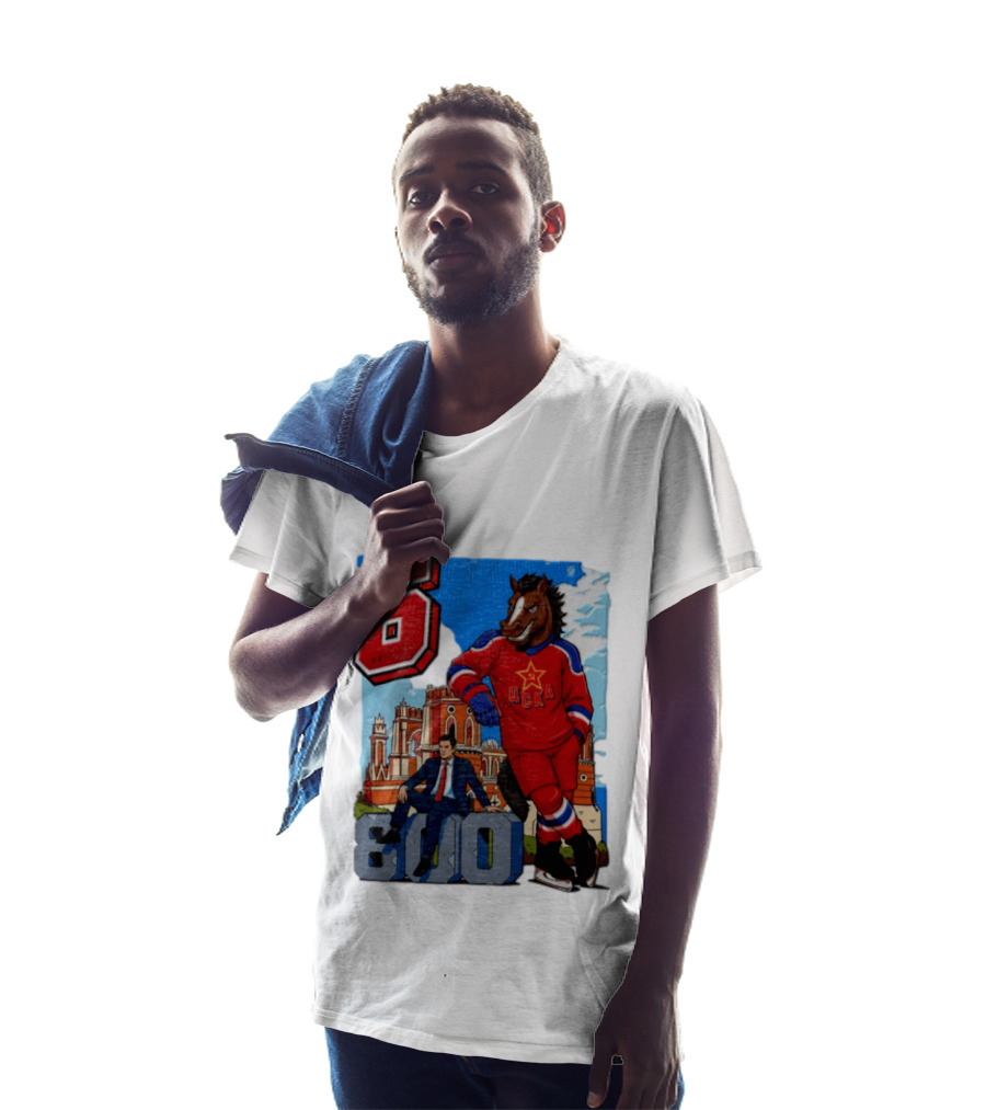 Valeri Kharlamov Cska Moscow KHL 6 800 Man In Suit With Stone Horse T-Shirt