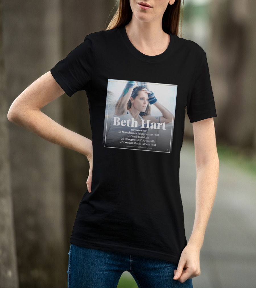 Beth Hart September 2027 UK Concerts Manchester York Glasgow London Tour Dates T-Shirt