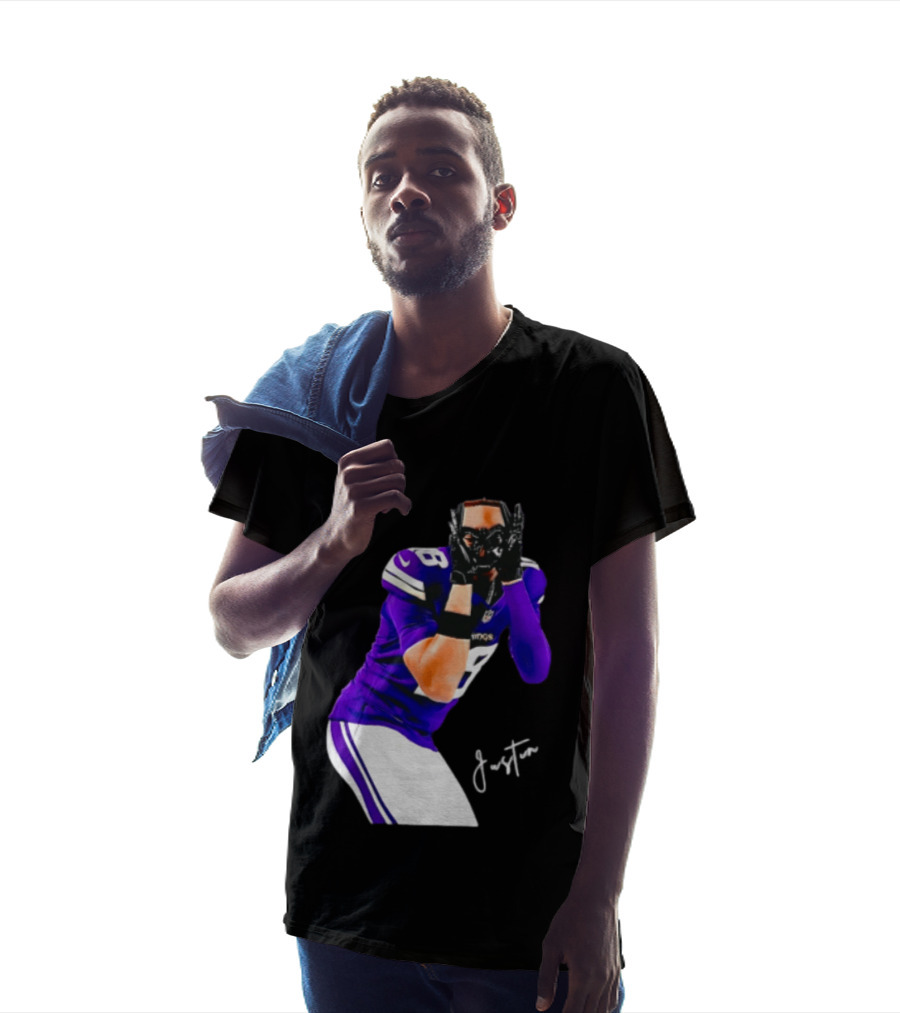 Justin Jefferson Signature Minnesota Vikings Football Player Pose T-Shirt