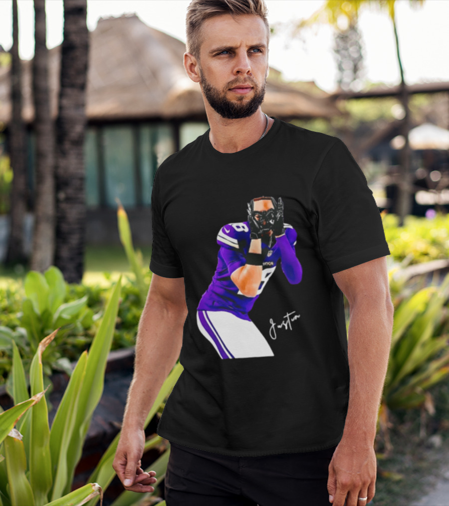 Justin Jefferson Signature Minnesota Vikings Football Player Pose T-Shirt