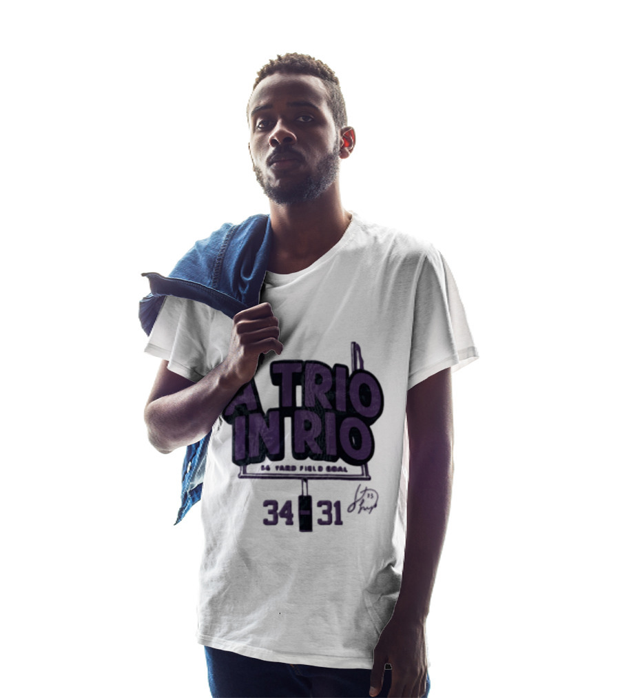 A Trio In Rio 34 31 Baltimore Ravens Victory Celebration T-Shirt