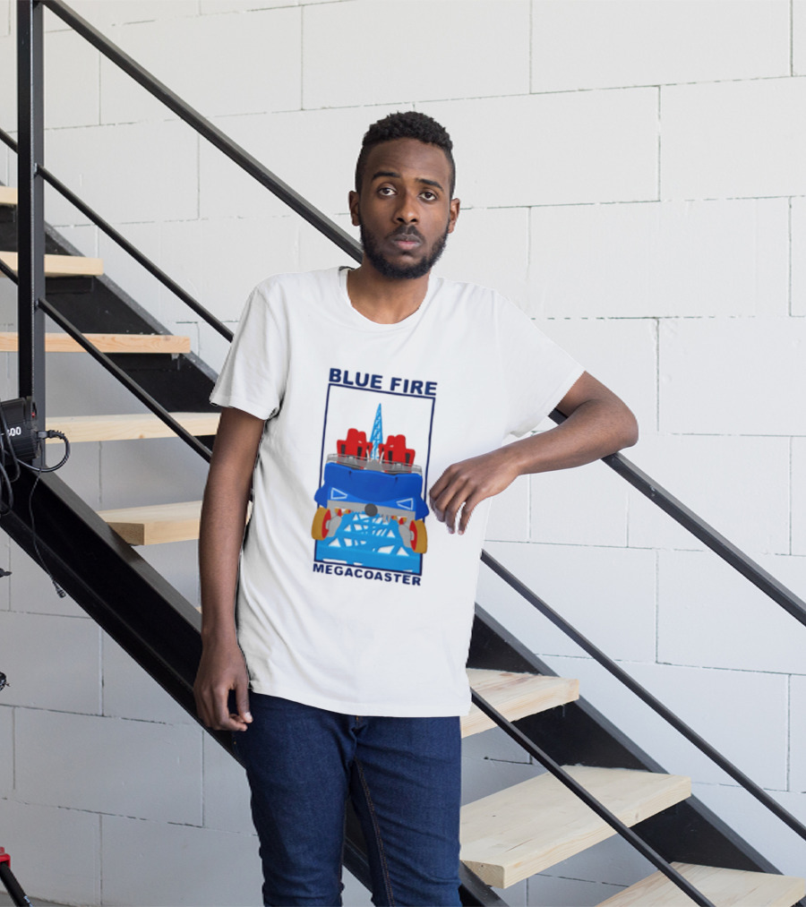 Blue Fire Megacoaster Roller Car T-Shirt