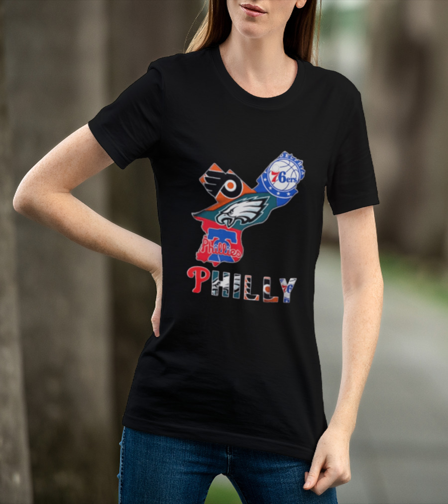 Philadelphia 76ers Flyers Eagles Phillies Philly Teams T-Shirt