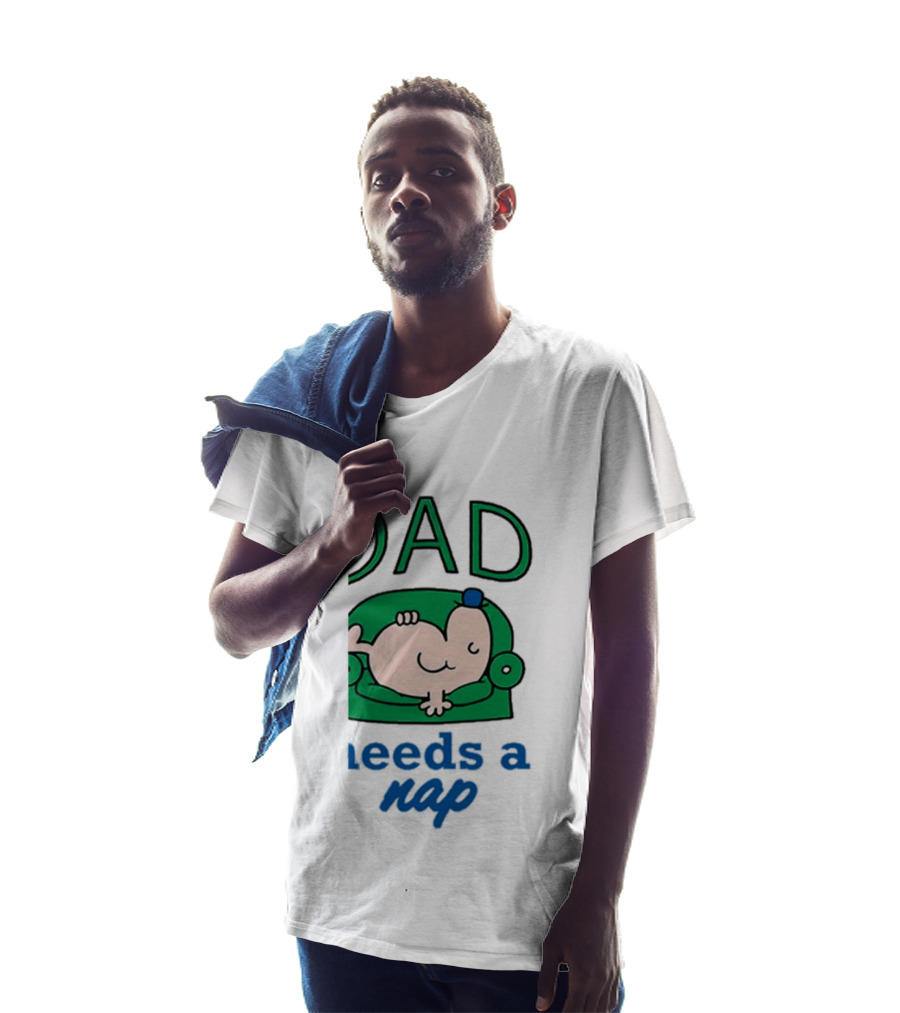 Dad Needs A Nap Cute Cartoon Sleeping Couch T-Shirt