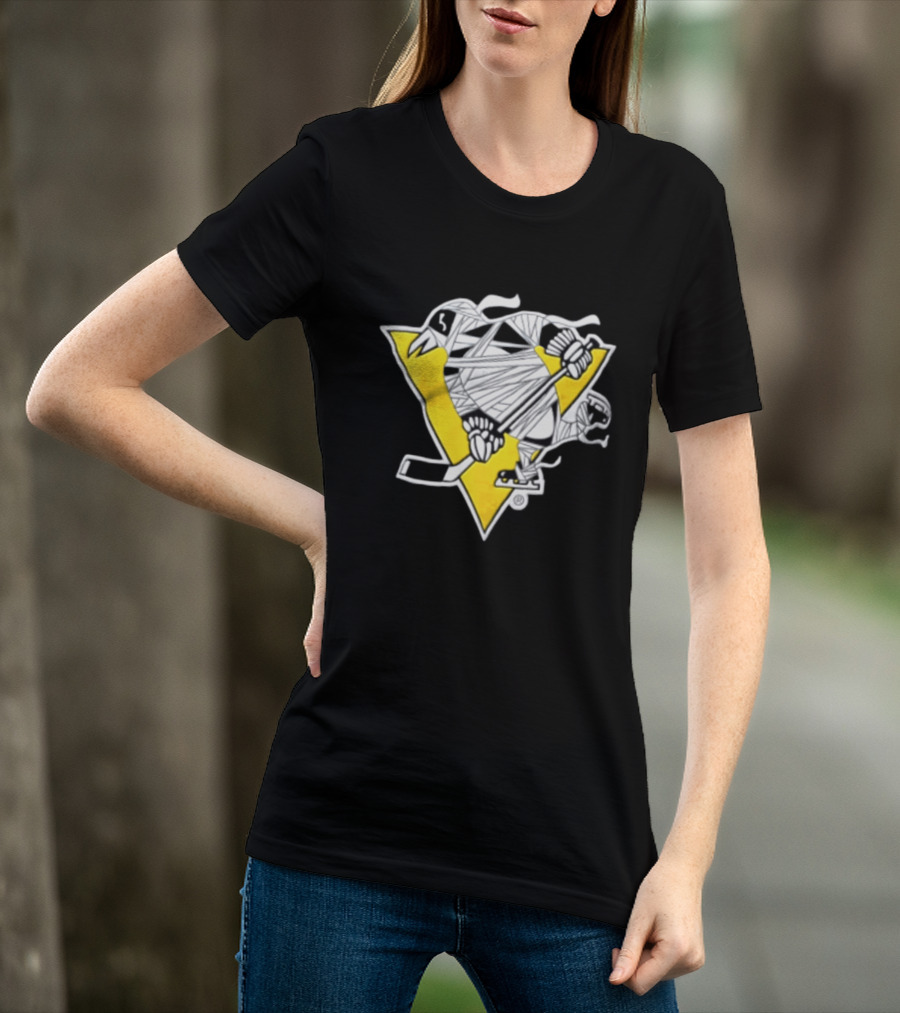 Pittsburgh Penguins Mummy Wrapped Hockey Stick Halloween 26 T-Shirt