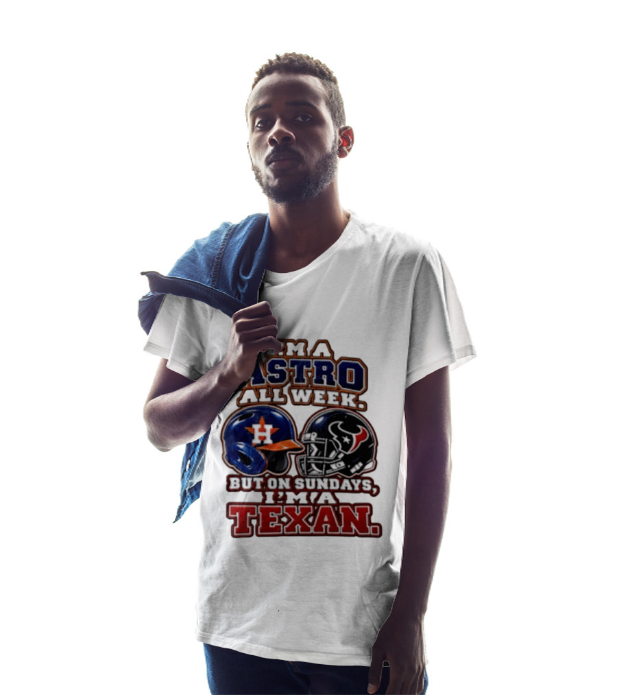 I'm A Astro All Week But On Sundays I'm A Texan Houston Sports Helmets T-Shirt