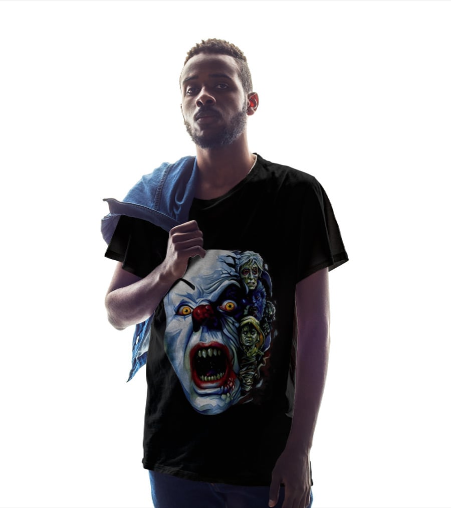 Pennywise The Dancing Clown Stephen King's IT Horror Nightmare Faces T-Shirt