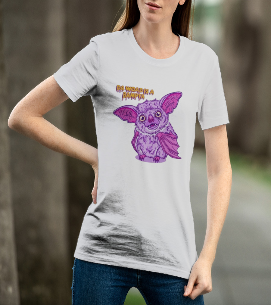 Da Woad Is A Bampya Purple Bat Vampire Cartoon T-Shirt