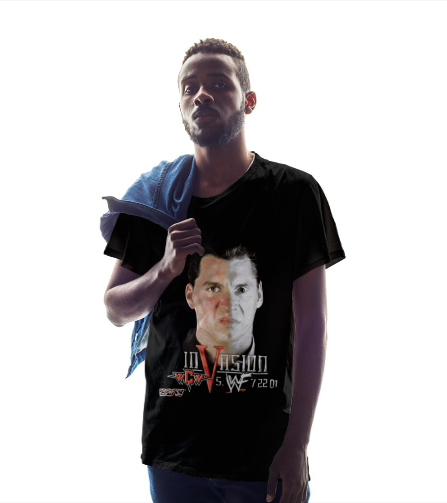 WCW Vs WWF Invasion July 22 2001 Vince McMahon ECW Wrestling Event T-Shirt