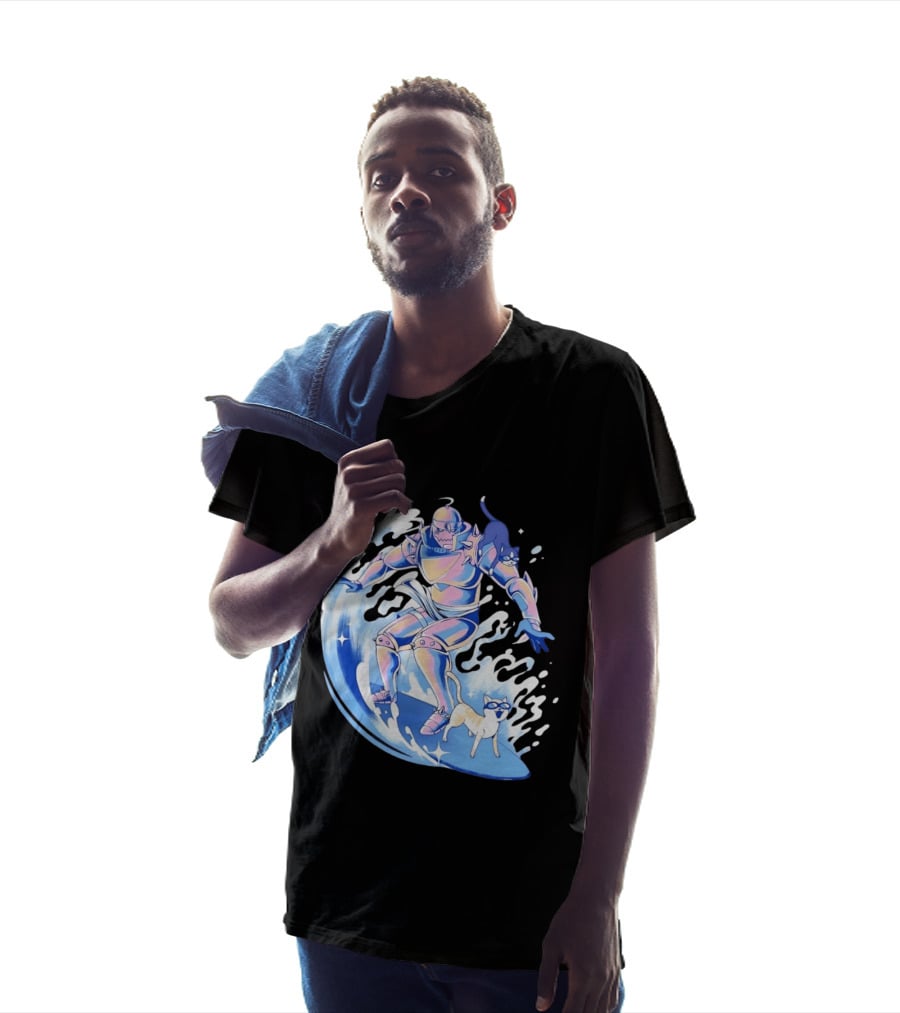 Alphonse Elric Surfing Adventure With Cool Cats On Waves T-Shirt