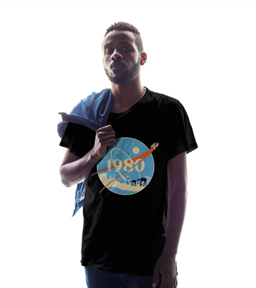 Star Wars 1980 Space Mission Inspired By Empire Strikes Back NASA Style Logo With AT AT Walkers T-Shirt