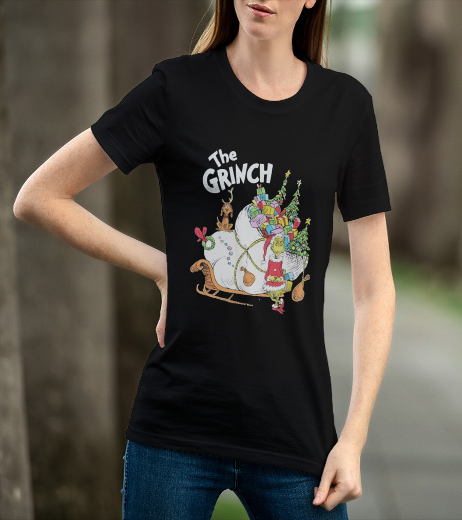 The Grinch Christmas Sleigh With Max And Presents T-Shirt