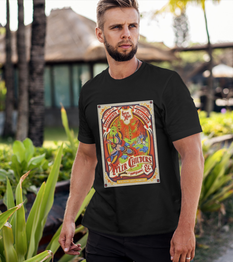 Tyler Childers And The Food Stamps Snipe Hunt Sacramento September 30th 2023 California Concert T-Shirt